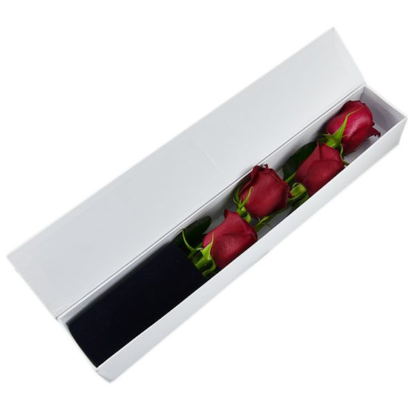 خرید آنلاین و اینترنتی باکس گل کوچک ارزان رز قرمز با جعبه مستطیلی درب دار در تهران از گلفروشی و فروشگاه انلاین شادیچی