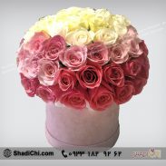 خرید باکس گل رز صورتی برای روز دانشجو