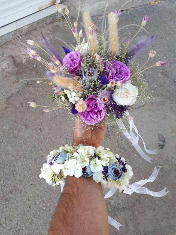 خرید آنلاین و اینترنتی دسته گل عروسی ژورنال برای عروس در تهران از گلفروشی و فروشگاه انلاین شادیچی