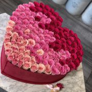 باکس گل قلبی تولد با گل رز هلندی