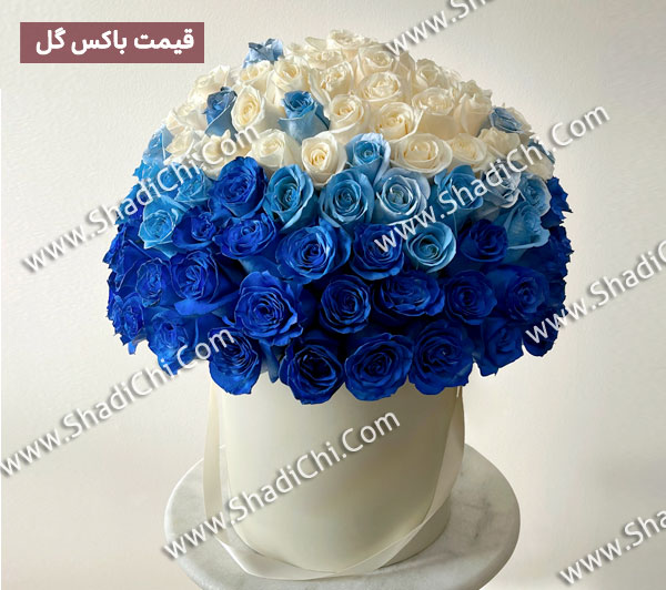 قیمت باکس گل با رز آبی