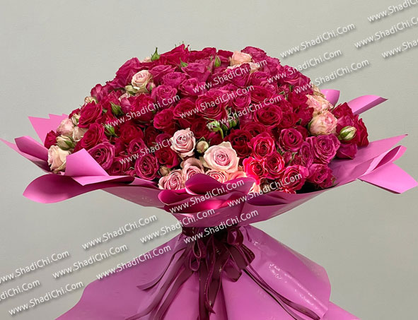 دسته گل رز قرمز با قیمت مناسب و ارسال رایگان